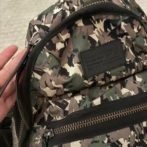 Marc Jacobs Green and Black Camouflage Backpack Amazon.com | Marc Jacobs Preppy Nylon Backpack (Camo Multi  main image 2
